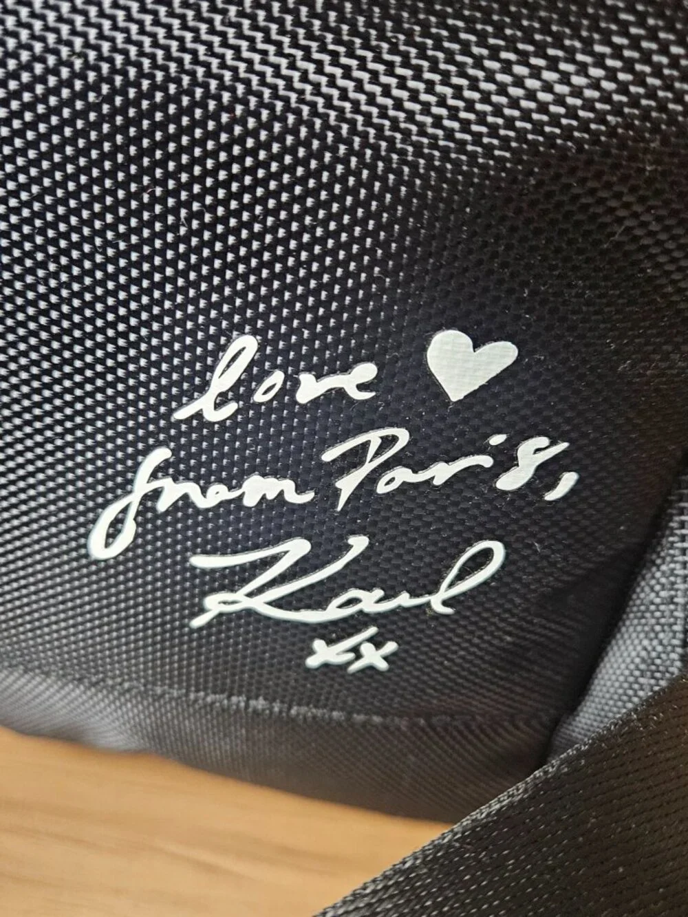 Awesome Karl Lagerfeld Paris Amour Black Nylon Backpack New W/Tags